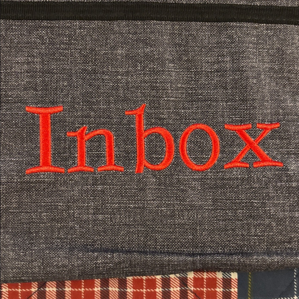 Thirty-One Gray Organizer with Red Inbox Text - Picture 2 of 5